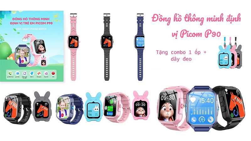 Đồng Hồ Thông Minh Picom P90 4G Định Vị Cho Bé