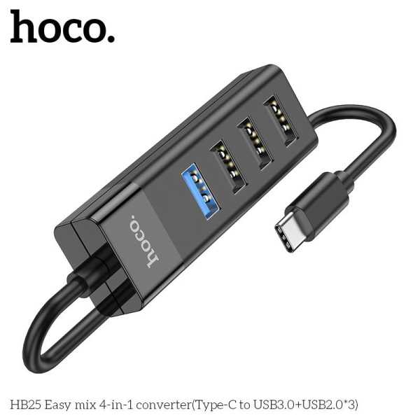 Hub Hoco HB25 Type-C ra 4 cổng USB