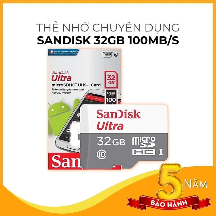 Thẻ Nhớ Sandisk 32G-100Mb/S Class 10 Box Chính Hãng